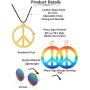 VALIJINA Hippie Costume Set Hippie Sunglasses Peace Sign Pendant Tie Dye Headband Bandana Peace Sign Earrings 60s or 70s Hippie Accessories