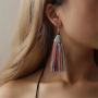 SMALLLOVE 6 Pairs Bohemian Tassel Fringe Earrings Set for Women Girls Vintage Silver Fish Mouth Long Dangling Thread Boho Ethnic Dangle Drop Statement Earrings Jewelry