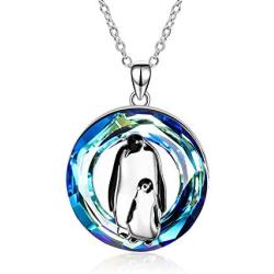 ONEFINITY Penguin Gifts 925 Sterling Silver Penguin Necklace Crystal Penguin Pendant Jewelry for Women