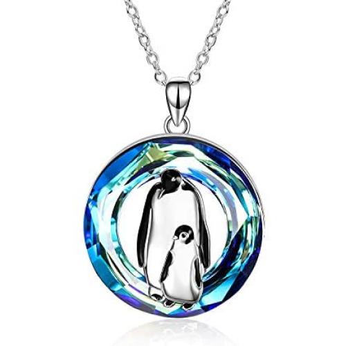 ONEFINITY Penguin Gifts 925 Sterling Silver Penguin Necklace Crystal Penguin Pendant Jewelry for Women
