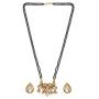 Efulgenz Mangalsutra Indian Jewelry Boho Antique Kundan Crystal Gold Plated Beaded Pendant Necklace Stud Earring Set