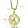 Trendsmax Astrology Constellation Horoscope Zodiac Pendant Necklace for Women Mens Gold Plated Stainleess Steel 22inch Box Chain