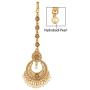 MUCH-MORE Light Weighted Gold Polish Kundan Work Maang Tikka for Girls & Women
