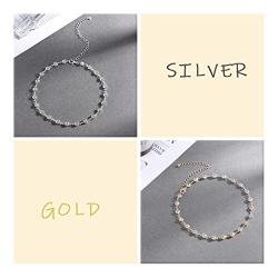 Blufly Layered Y Pendant Necklace Crystal Choker Beads Necklaces Lariat Long Necklace Chain jewelry for Women and Girls (GOLD)
