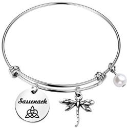 HOLLP Sasenach Inspired Jewelry Outlander Gift Outlander Bracelet Dragonfly Charm Bracelet Gift for Outlander Fans