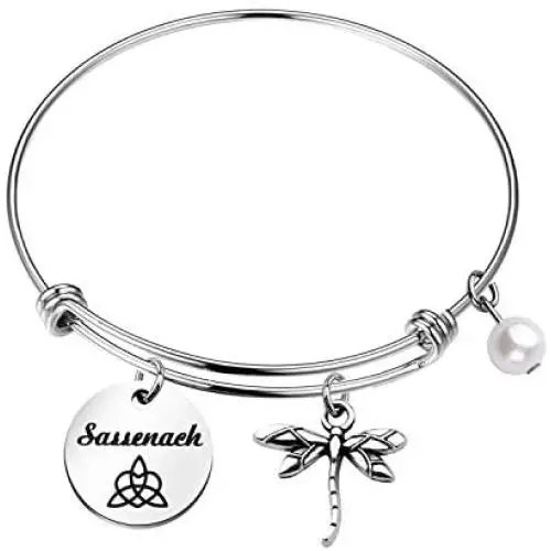 HOLLP Sasenach Inspired Jewelry Outlander Gift Outlander Bracelet Dragonfly Charm Bracelet Gift for Outlander Fans HOLLP Sasenach Inspired Jewelry Outlander Gift Outlander Bracelet Dragonfly Charm Bracelet Gift for Outlander Fans