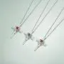FANCIME Cross Necklace for Women Sterling Silver Birthstone Necklace Infinity Cross Crucifix Heart Necklace Pendant Birthstone Jewelry Gifts for Mom Birthday Gifts for Women Girls 16''+2''