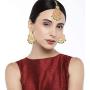 Aheli Bollywood Ethnic Chandbali Style Earrings Maang Tikka Set Traditional Fashion Jewelry for Women