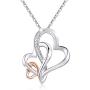 MEDWISE Three Generations Necklace for Grandma Gifts Jewelry S925 Sterling Silver Grandmother Mom Granddaughter Mothers Day Necklace Jewelry Birthday Gifts Rose Gold Tone Infinity Love Necklace