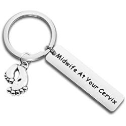 ENSIANTH Midwife Keychain Thank You Gift for Doula Nurse Jewelry New Baby Keychain