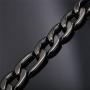 Men Steel Based Black Gun Plated 12mm Wide Figaro Chain Bracelet