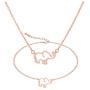 YANCHUN 2 Pieces Lucky Elephant Necklace Dainty Elephant Bracelet for Women Charm Elephant Pendant Necklace Jewelry Set BFF Gift for Girls