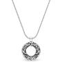 Charmsy Sterling Silver Jewelry Byzantine Open-Space Circle Pendant with Cable Chain for Women 35 MM