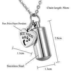 TTVOVO Cremation Urn Necklace for Ashes Memorial Keepsake Ashes Holder Urn Locket Heart Charm Pendant Necklaces for Men Women Stainless Steel Remembrance Waterproof Nickel-Free Hypoallergenic Jewelry