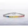 NYC Sterling Womens 4mm Cubic Zirconia Round Rainbow Pride Collection Tennis Bracelet NYC Sterling Womens 4mm Cubic Zirconia Round Rainbow Pride Collection Tennis Bracelet