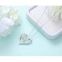 S925 Sterling Silver Christian Heart Inspirational Faith Verse Pendant Necklace for Women Teen Girl Gift