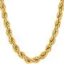 LIFETIME JEWELRY 7mm Rope Chain Necklace 24k Real Gold Plated for Men and Women