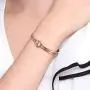 PAPAGENA Unique Design Stylish Bracelet Bangles for Women Girls Gold/Rose Gold Plated Titanium Steel Bracelets Christmas Gift