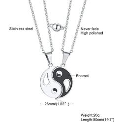 MEALGUET Various Stainless Steel Taoism Symbol Talisman Amulet Yin and Yang Pendant Necklace for Men with Free Chain