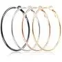 4 Pairs Upgrade Big Hoop Earrings, stainless steel Steel Hoop Earrings 18K Gold Plated Rose Gold Plated Silver for Women Girls Sensitive Ears(4 Colors Set) 4 Pairs Upgrade Big Hoop Earrings, stainless steel Steel Hoop Earrings 18K Gold Plated Rose Gold Plated Silver for Women Girls Sensitive Ears(4 Colors Set)