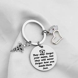 Nurse Keychain Gifts Nurse Graduation Gifts Nurses Student Gifts Nursing Jewelry RN Nurse Gifts They Will Never Forget How You Made Them Feel