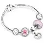 CKK Charm Classic Flower Charm S925 Sterling Silver Bead Compatible with Pandora Bracelet Women DIY Jewelry (Gradient Pink)