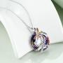 POPLYKE Dragonfly Pendant Necklace Gifts for Women Sterling Silver Mother Daughter Necklace with Volcano/Purple Crystal Jewelry for Mom Daughter Birthday Christmas