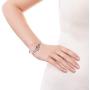 AeraVida Double Heart One Love .925 Sterling Silver Link Bracelet