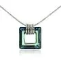 Stera Jewelry Sterling Silver Necklace Made with Swarovski Bermuda Blue or AB Square Crystal Pendant Stera Jewelry Sterling Silver Necklace Made with Swarovski Bermuda Blue or AB Square Crystal Pendant