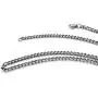 TRUSUPER Jewelry 3.5mm Titanium Steel Mens Beveled Curb Link Chain Silver Necklace, 18'',20'',22'',24'',26'',28'',30
