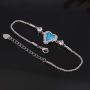 CiNily Opal Heart Bracelet for Women Girls 18K Gold Plated Adjustable Bracelets for Her
