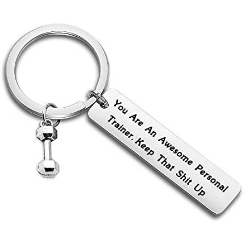 BEKECH Personal Trainer Gift Workout Coach Gift You are an Awesome Personal Trainer Keep That Shit Up Keychain Bodybuilding Jewelry Fitness Gift for Workout Coach