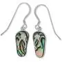 Sterling Silver Abalone Shell Slipper Flip Flop Dangle Earrings