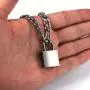 DIBOLA Padlock Necklace Stainless Steel Lock Chain for Men Women Silver 18-24 inch DIBOLA Padlock Necklace Stainless Steel Lock Chain for Men Women Silver 18-24 inch