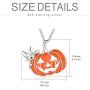 PELOVNY Womens Pumpkin Necklace S925 Sterling Silver Cat Pendant Halloween Party Birthday Christmas Jewelry Gift for Girls Sister