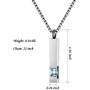Silver Square Zircon Bar Cremation Urn Necklace for Ashes Memorial Pendant stainless steel Jewelry