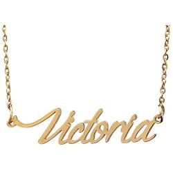 HUAN XUN Custom Name Necklace Personalized Initial Necklaces in Golden Silver