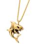 Eiffy Punk Shark Metal Pendant Necklace for Women Men Nautical Fish Necklace with Twisted Chain Personalized Male Jewelry
