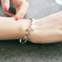 Jewever Lily of the Valley 925 silver bracelet with original romantic natural white jade flower adjustable ladies jewelry gift