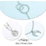Haloty Boho Moon Pendant Necklaces Silver Dainty Map Circle Beaded Necklace Chain Jewelry for Women and Girls