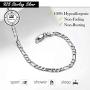 ChicSilver 925 Sterling Silver Ankle Bracelet for Women, Simple Durable Cuban Link/Figaro/Twist Rope Chain Anklets for Beach Party(with Gift Box)