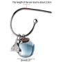 JEWME 925 Sterling Silver Mermaid Teardrops Dangle Earring Fishtail Eardrop Sea Blue Crystal Stone Ear Hoop Jewelry Ocean Gift