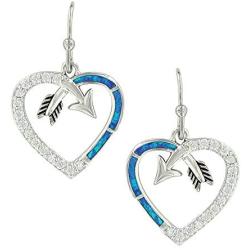 Montana Silversmiths Follow Your Arrow Opal Heart Earrings