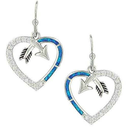 Montana Silversmiths Follow Your Arrow Opal Heart Earrings