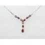 Faship Gorgeous Burnt Orange CZ Crystal Floral Necklace Earrings Set