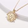 JUSZXY Gold Layered Necklace, Boho Multi-Layered Medallion Disc Coin Pendant 14K Gold Plated Dainty Chain Layering Choker Necklace for Women Girls Jewelry Mothers Day