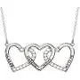 MyNameNecklace Personalized 3 Intertwined Hearts Engraved Necklace with Clear CZ Stones-Custom V-Day Valentines 925 Silver Jewelry Gift