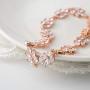 SWEETV Wedding Bridal Bracelet for Brides,Bridesmaid-Crystal Cubic Zirconia Bracelet Leaf Vine Vintage Style