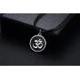 Mens Buddha Namaste Ohm Om Aum Sanskrit Symbol Medallion Pendant Necklace,Hindu Amulet Yoga Jewelry