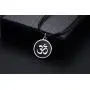 Mens Buddha Namaste Ohm Om Aum Sanskrit Symbol Medallion Pendant Necklace,Hindu Amulet Yoga Jewelry